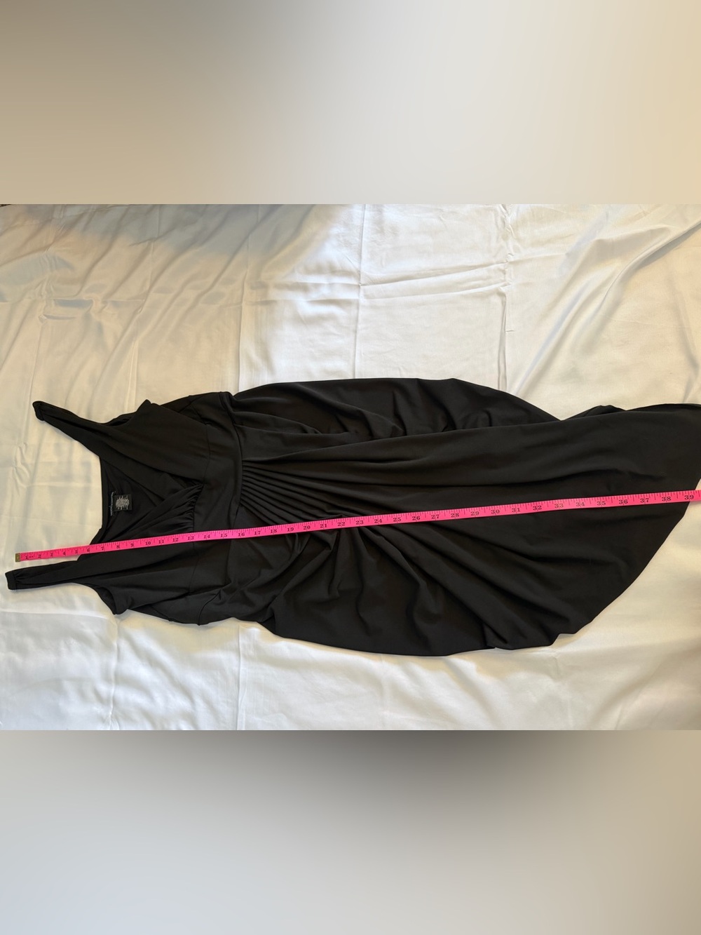 Moda International Black Asymmetrical Draped Sleeveless Dress - Picture 5 of 6